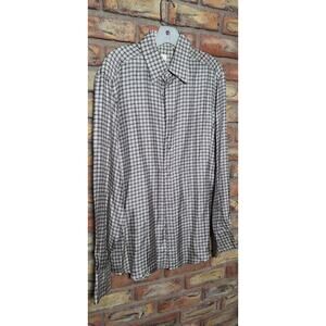 '90s Ferre 100% silk collared shirt- mens M(EU40) button up long sleeve- vintage